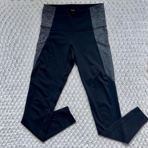 Old Navy Active Go- Dry Black and Gray Pocket Leggings Mesh Accents- S